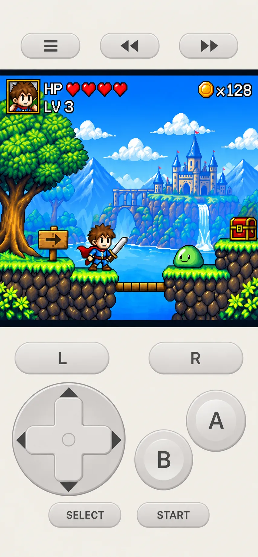 GP32 Emulator 앱 화면